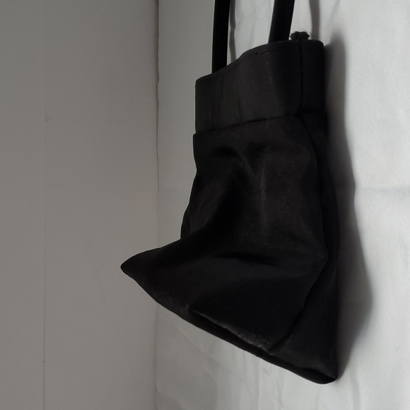 Satin Black Evening Bag - Picture 4 of 9